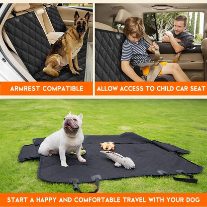 Dog Car Seat Cover - Waterproof Back Seat Protector for Pets, Non-Slip Design, Compatible with Most Cars, Trucks, and SUVs - Black